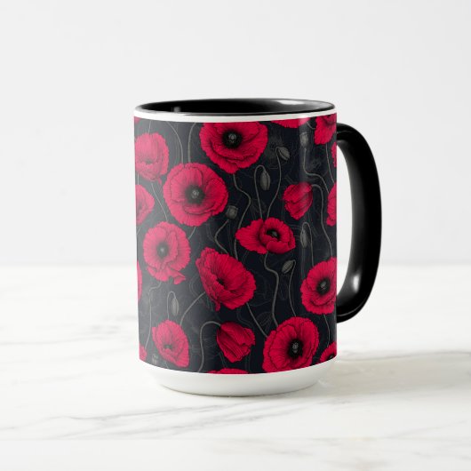 Mug Poppies rouges (Devant droit)