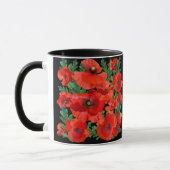 Mug Poppies rouges colorées Personnalisées (Gauche)