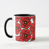 Mug Poppies rouges modernes, boug de café imprimé à la (Gauche)