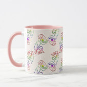 Mug Poppyes motif floral. Coquelicot. (Gauche)