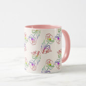 Mug Poppyes motif floral. Coquelicot. (Devant droit)
