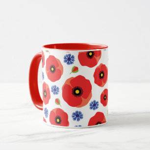 Mug Poppys Et Cornflowers Motif