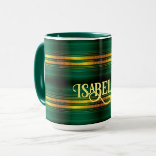 Mug Populaire Green Gold Luxury Linen Texture Collecti