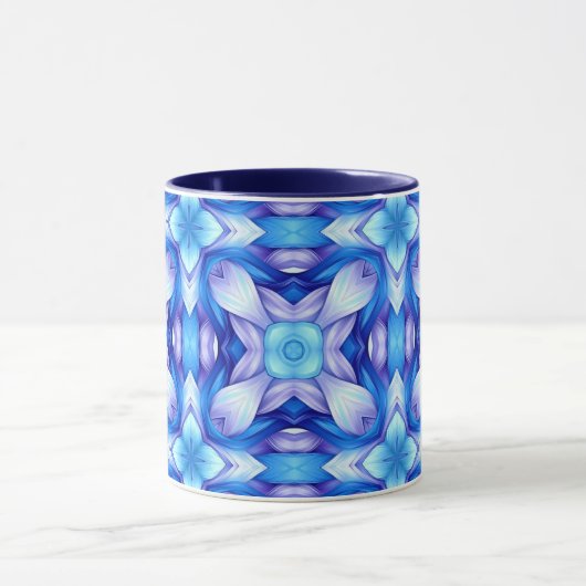 Mug Popular captivating pattern in blue and violet (Centre)