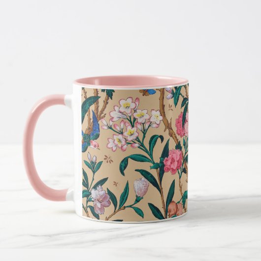 Mug Popular pattern-birds, butterflies, bees... (Gauche)