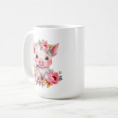 Mug Porcs mignons ajouter du monogramme (Devant gauche)