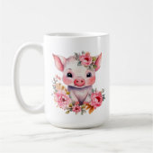 Mug Porcs mignons ajouter du monogramme (Gauche)