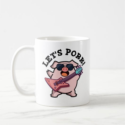 Mug Pork Funny Rock Guitare Pig Pun (Gauche)