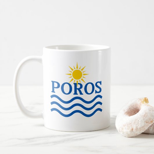 Mug POROS Grèce, Sun Waves (Avec donut)