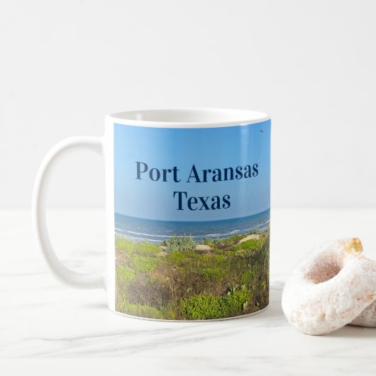 Mug Port Aransas Texas Beach Grass Photographie (Avec donut)
