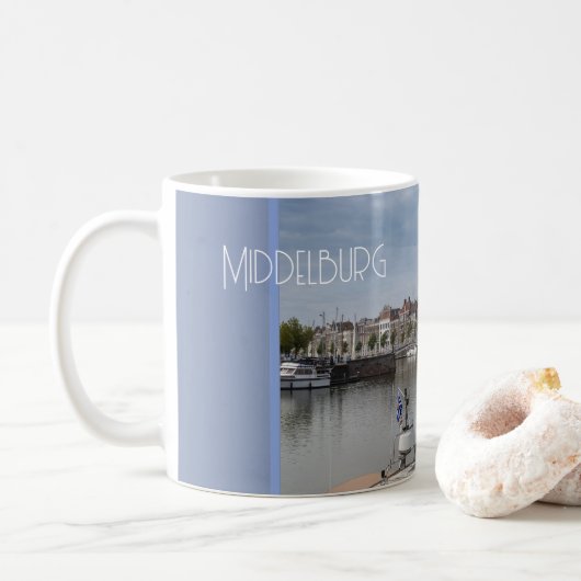 Mug Port au printemps, Middelburg, Pays-Bas (Avec donut)