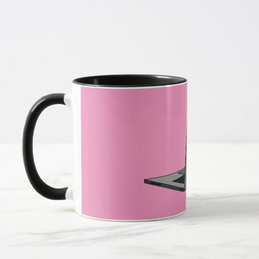 Mug Portable gris avec logo d'oiseau (Gauche)