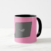Mug Portable gris avec logo d'oiseau (Devant droit)