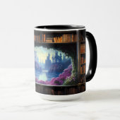 Mug Portail de bibliothèque pour un château de contes  (Devant droit)