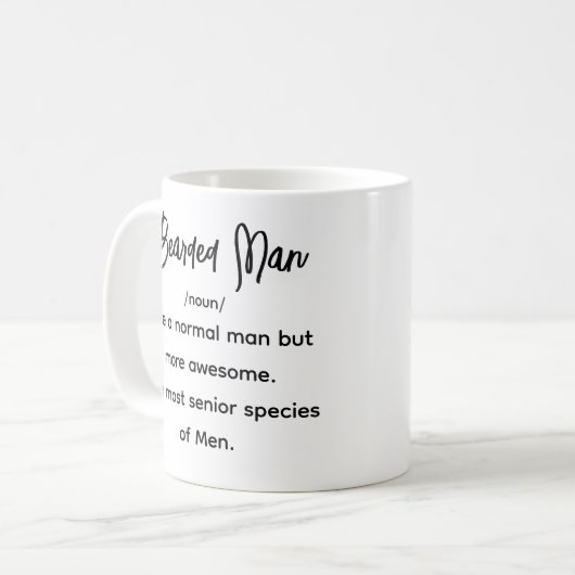 Mug Porté à la barbe personnalisé Papa Noun Mari Amusa (Devant gauche)