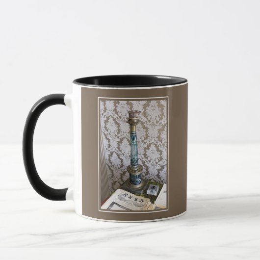 Mug Porte-bougie en verre bleu vintage (Gauche)