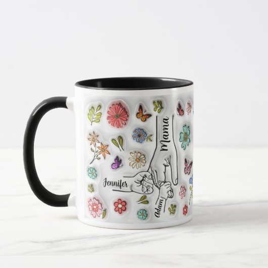 Mug Porte de la mère personnalisée - 2 enfants (Gauche)