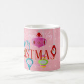 Mug Porte de Noël rose rétro (Devant droit)