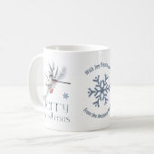 Mug Porte de pin d'oiseaux mignon Baies rouges Joyeux  (Devant gauche)