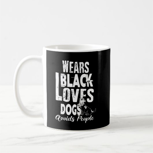 Mug Porte des amours noirs Les chiens évitent aux gens (Gauche)