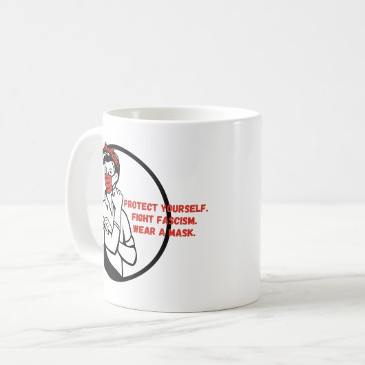 Mug Porter un modèle de Riveter Masque (Devant gauche)