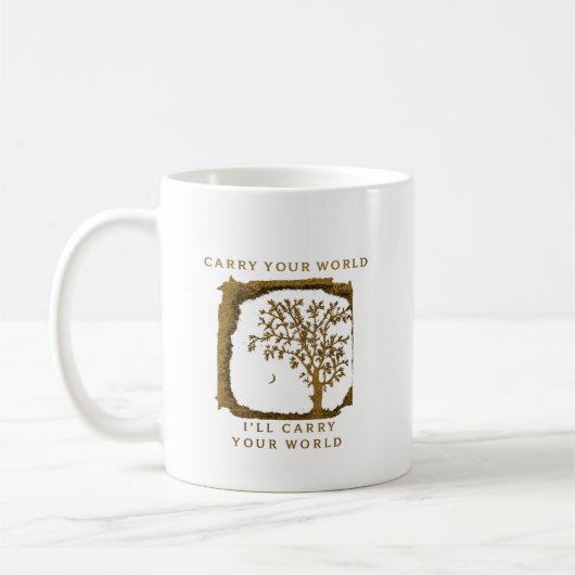 Mug Portez Votre Monde – Conception Dorée (Gauche)