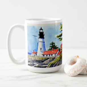 Mug Portland Head Light Maine Watercolor