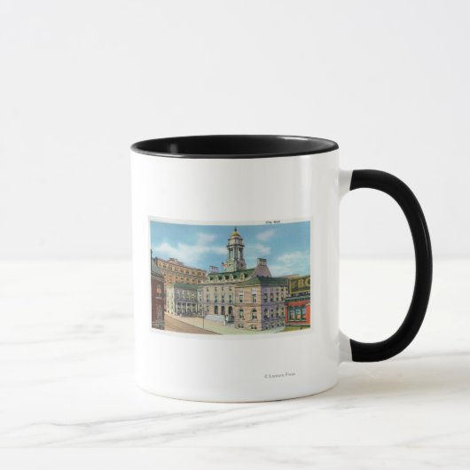 Mug Portland, MaineVue extérieure de l'hôtel de ville  (Droite)