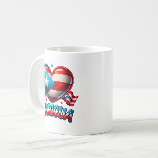 Mug Porto Rico Boricua Love Heart Flag (Devant gauche)