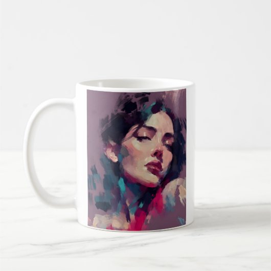 Mug Portrait Abstrait de Lumière Néon (Gauche)