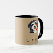 Mug Portrait abstrait moderne de Bernedoodle - Géométr (Devant droit)