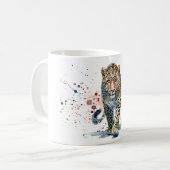 Mug Portrait aquarelle coloré de léopard (Devant gauche)