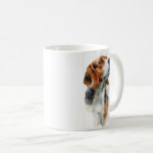 Mug Portrait aquarelle de beagle (Devant droit)