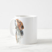 Mug Portrait aquarelle de beagle (Devant gauche)
