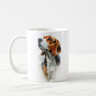 Mug Portrait aquarelle de beagle