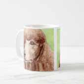 Mug Portrait aquarelle de caniche (Devant gauche)