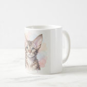 Mug Portrait aquarelle de chat Devon Rex (Devant droit)