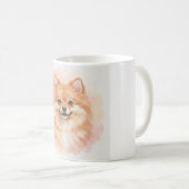 Mug Portrait aquarelle de Pomeranian (Devant droit)