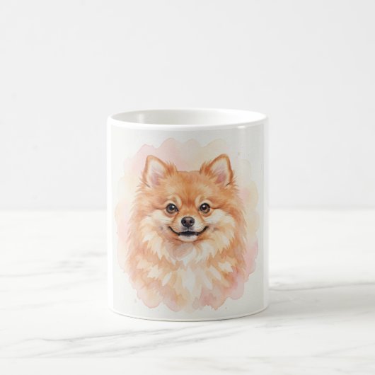 Mug Portrait aquarelle de Pomeranian (Centre)