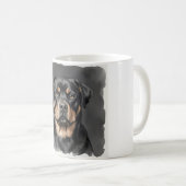 Mug Portrait aquarelle de Rottweiler (Devant droit)
