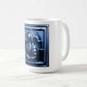 Mug Portrait Bleu Chromé Futuriste (Devant droit)