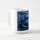 Mug Portrait Bleu Chromé Futuriste (Devant gauche)