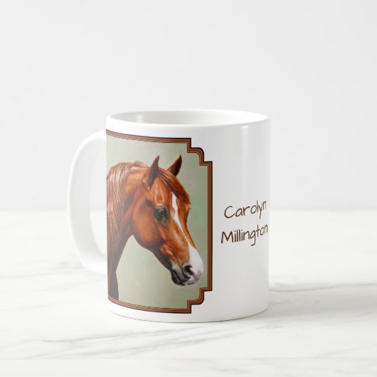 Mug Portrait Cheval Chestnut Morgan (Devant gauche)