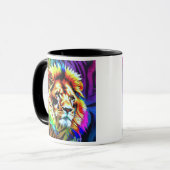 Mug Portrait coloré d'un lion. (Devant gauche)