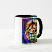 Mug Portrait coloré d'un lion. (Devant droit)