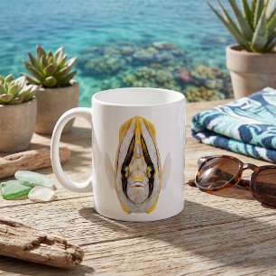 Mug Portrait d'Angelfish rayé jaune