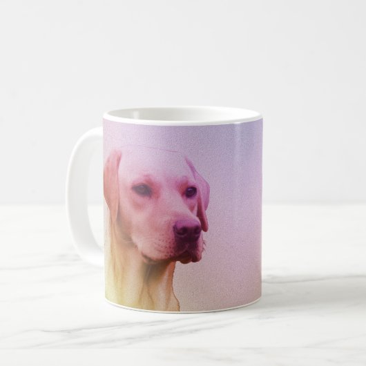 Mug Portrait d'aquarelle de chien de Labrador Retrieve (Devant gauche)