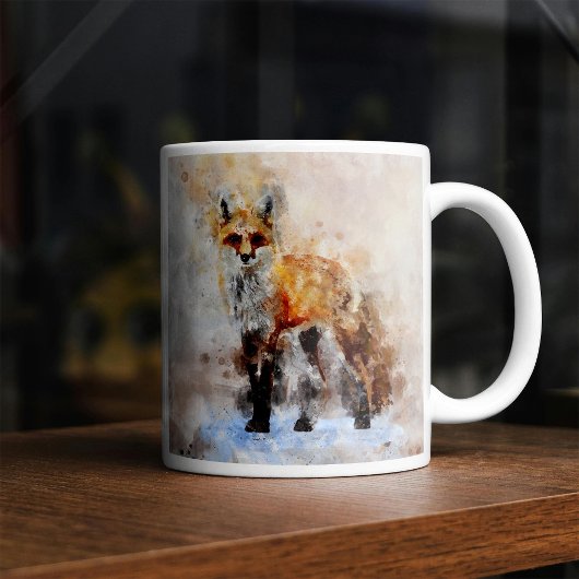 Mug Portrait d'aquarelle Red Fox 02