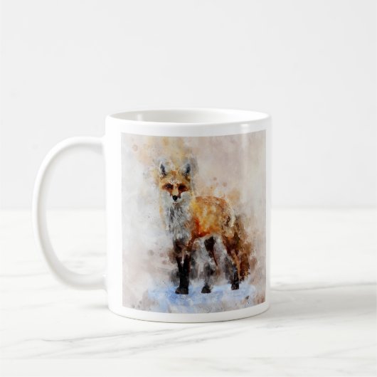 Mug Portrait d'aquarelle Red Fox 02 (Gauche)