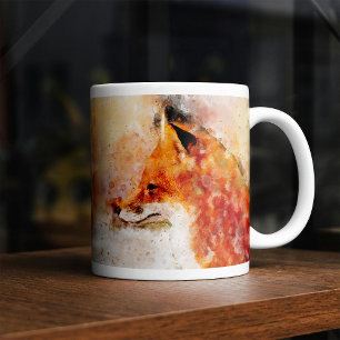 Mug Portrait d'aquarelle Red Fox 03